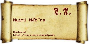 Nyiri Nóra névjegykártya